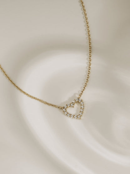 Lab Grown Diamond Accent Heart Pendant Necklace
