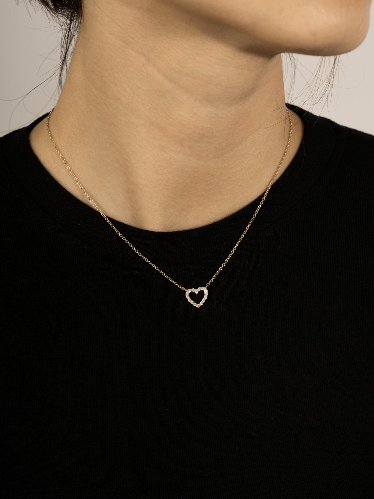Lab Grown Diamond Accent Heart Pendant Necklace