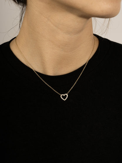 Lab Grown Diamond Accent Heart Pendant Necklace