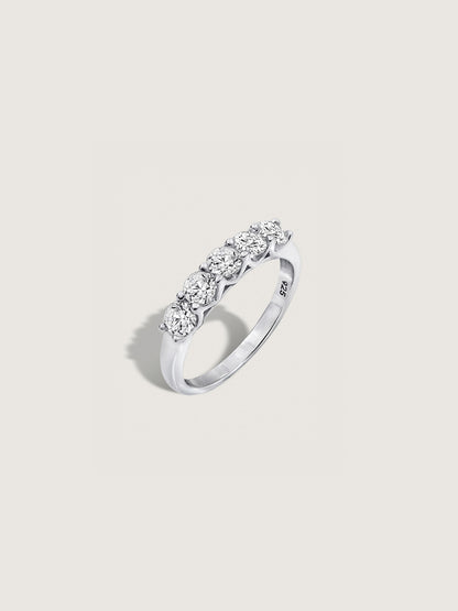 100-Facet Round 5-Stone Ring