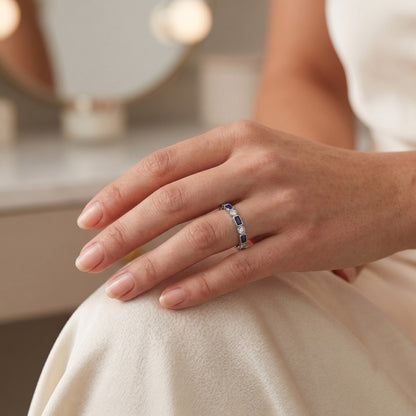 Alternative Round And Baguette Bezel Eternity Ring