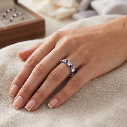 3.5mm Round Cut Prong Set Eternity Ring