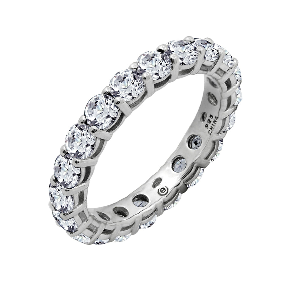 3.5mm Round Cut Prong Set Eternity Ring