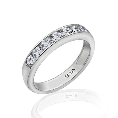 3mm Round Cut Channel Set Half Band Ring
