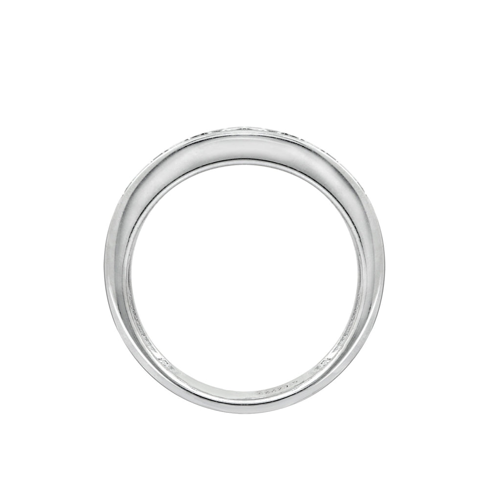 3mm Round Cut Channel Set Half Band Ring