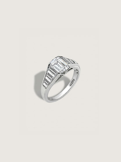 Emerald Cut Tapered Ring