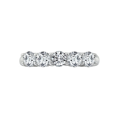 Round Cut 4mm Prong Set Five Stones Ring