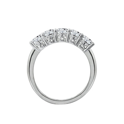 Round Cut 4mm Prong Set Five Stones Ring