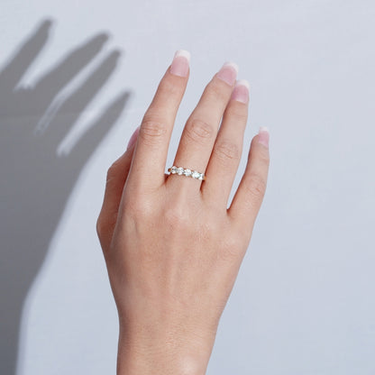 Round Cut 4mm Prong Set Five Stones Ring