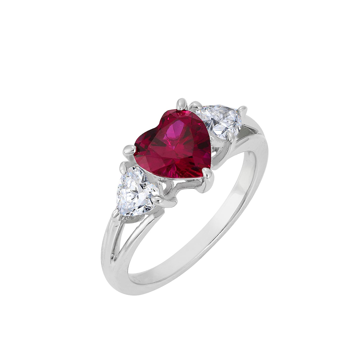 DIAMONBLISS Marilyn Monroe 3-Stone Heart Ring