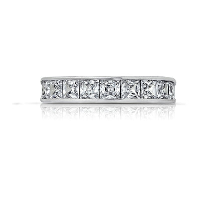 Princess Cut 3mm Channel Set Half Band Ring