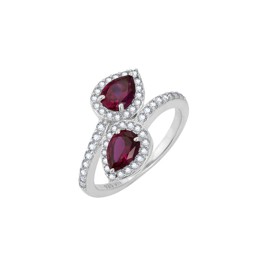 DIAMONBLISS Marilyn Monroe Bypass Pear Ring