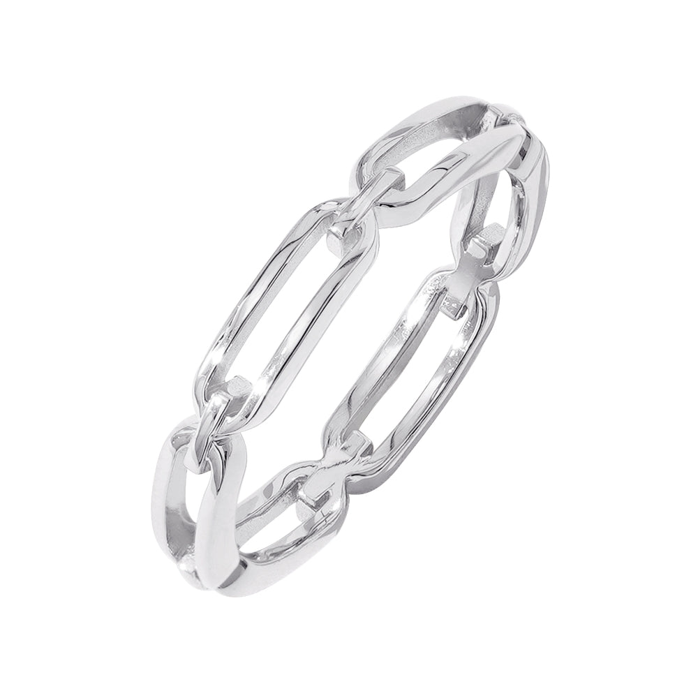 Elongated Link Plain Ring