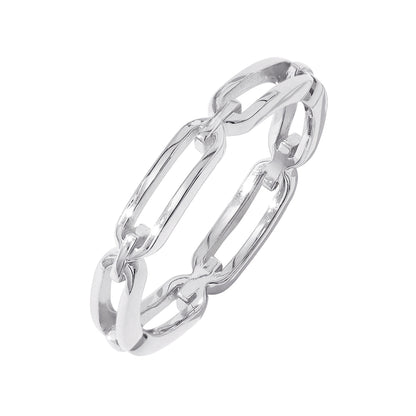 Elongated Link Plain Ring