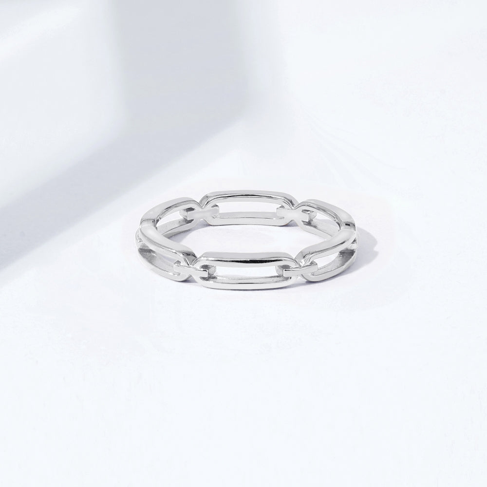 Elongated Link Plain Ring