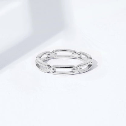 Elongated Link Plain Ring
