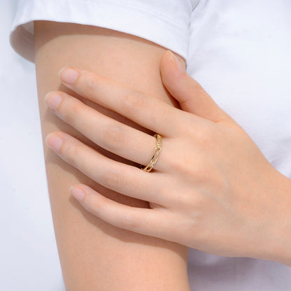 Elongated Link Plain Ring