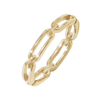 Elongated Link Plain Ring