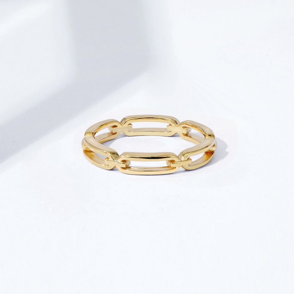 Elongated Link Plain Ring