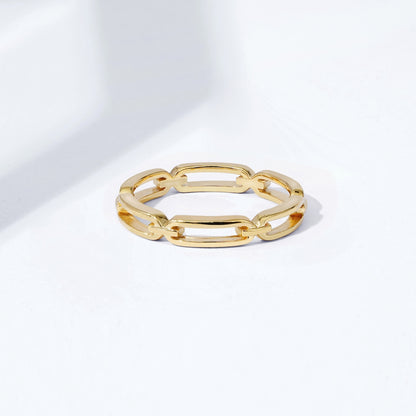 Elongated Link Plain Ring