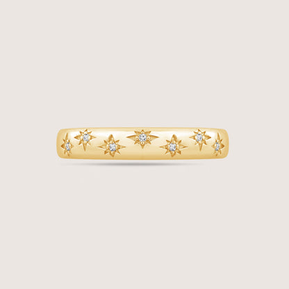 Lab Grown Diamond Starburst Dome Band Ring