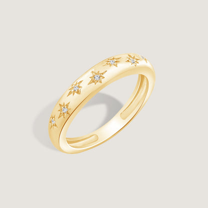 Lab Grown Diamond Starburst Dome Band Ring