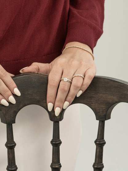 Diamonbliss Yellow Gold Plated Sterling Silver Solitaire Princess cut Ring| 1 cttw