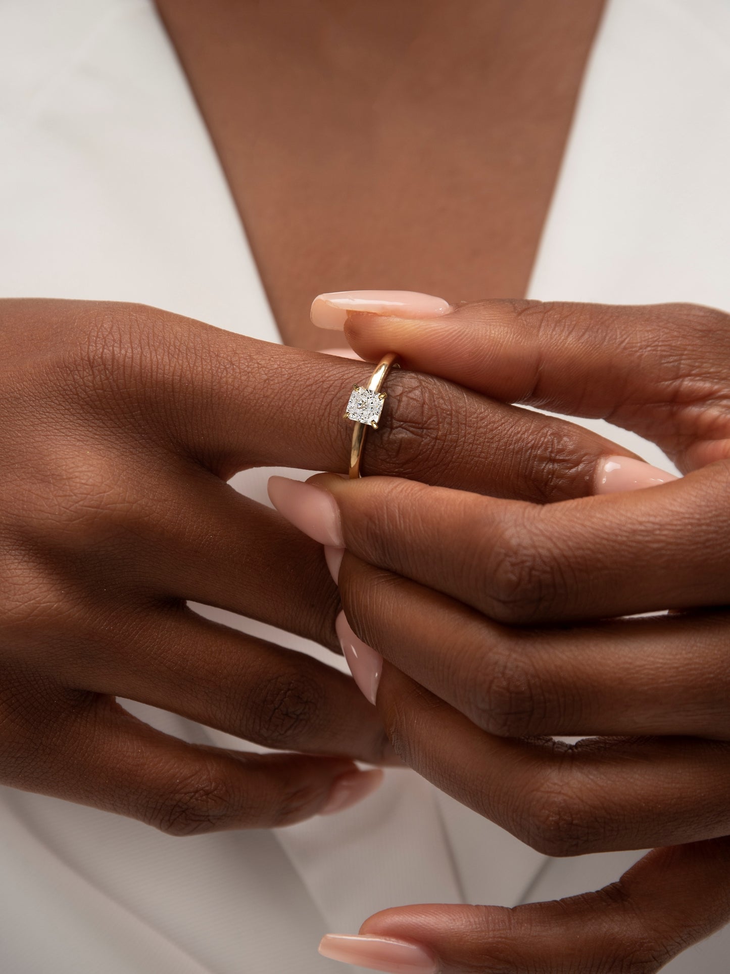 Diamonbliss Yellow Gold Plated Sterling Silver Solitaire Princess cut Ring| 1 cttw