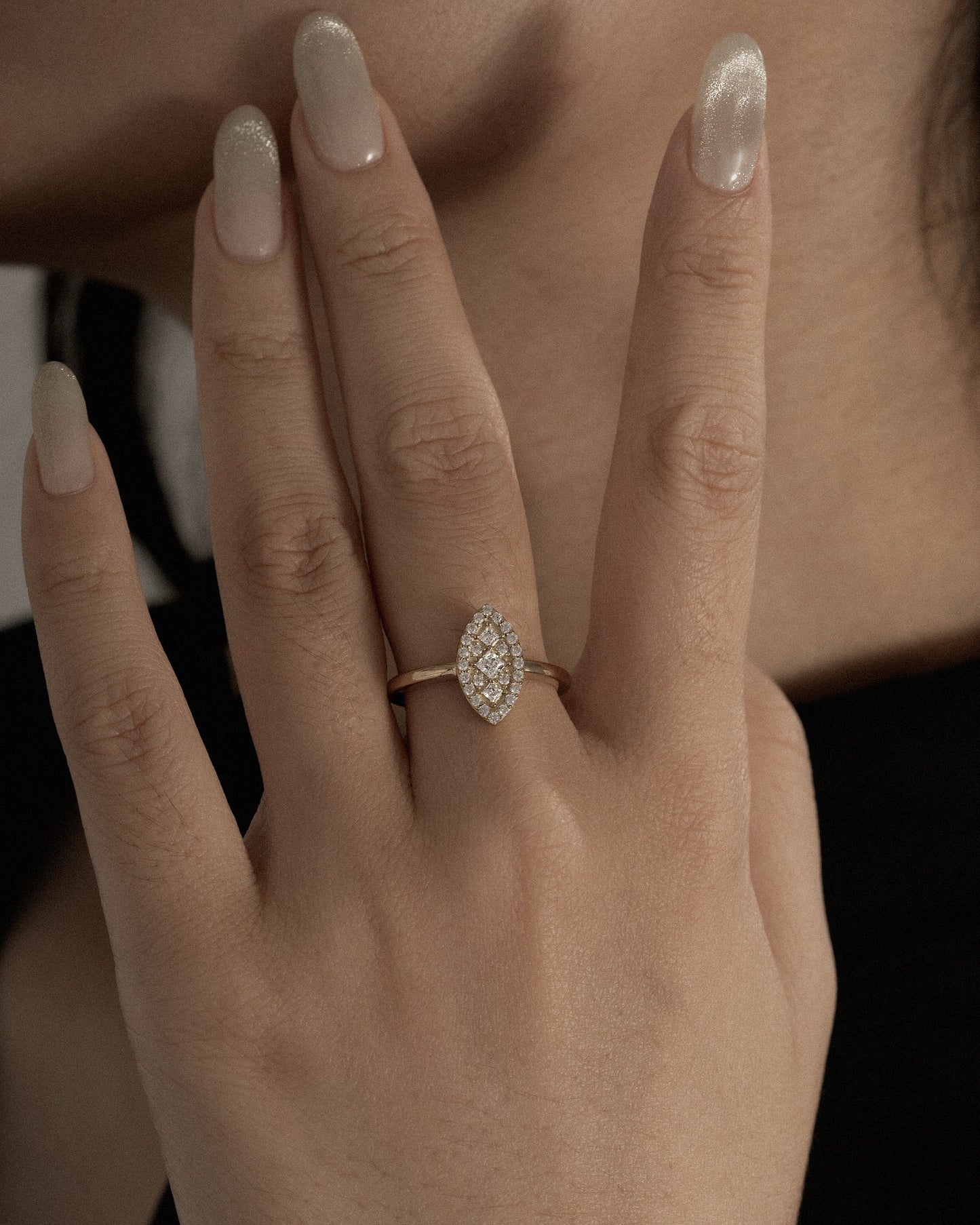 Marilyn Monroe Pavé Marquise Ring