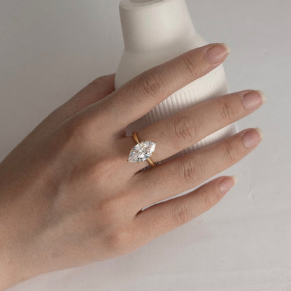 DIAMONBLISS 5-Carat Solitaire Ring For Women | 14K Gold Plated 925 Sterling Silver Celebrity Cocktail Ring | 100 Facet Cubic Zirconia