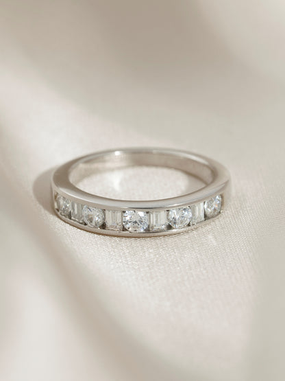 DIAMONBLISS Brass Mixed cut Eternity Ring| Embellished with Swarovski® Zirconia| 1 cttw