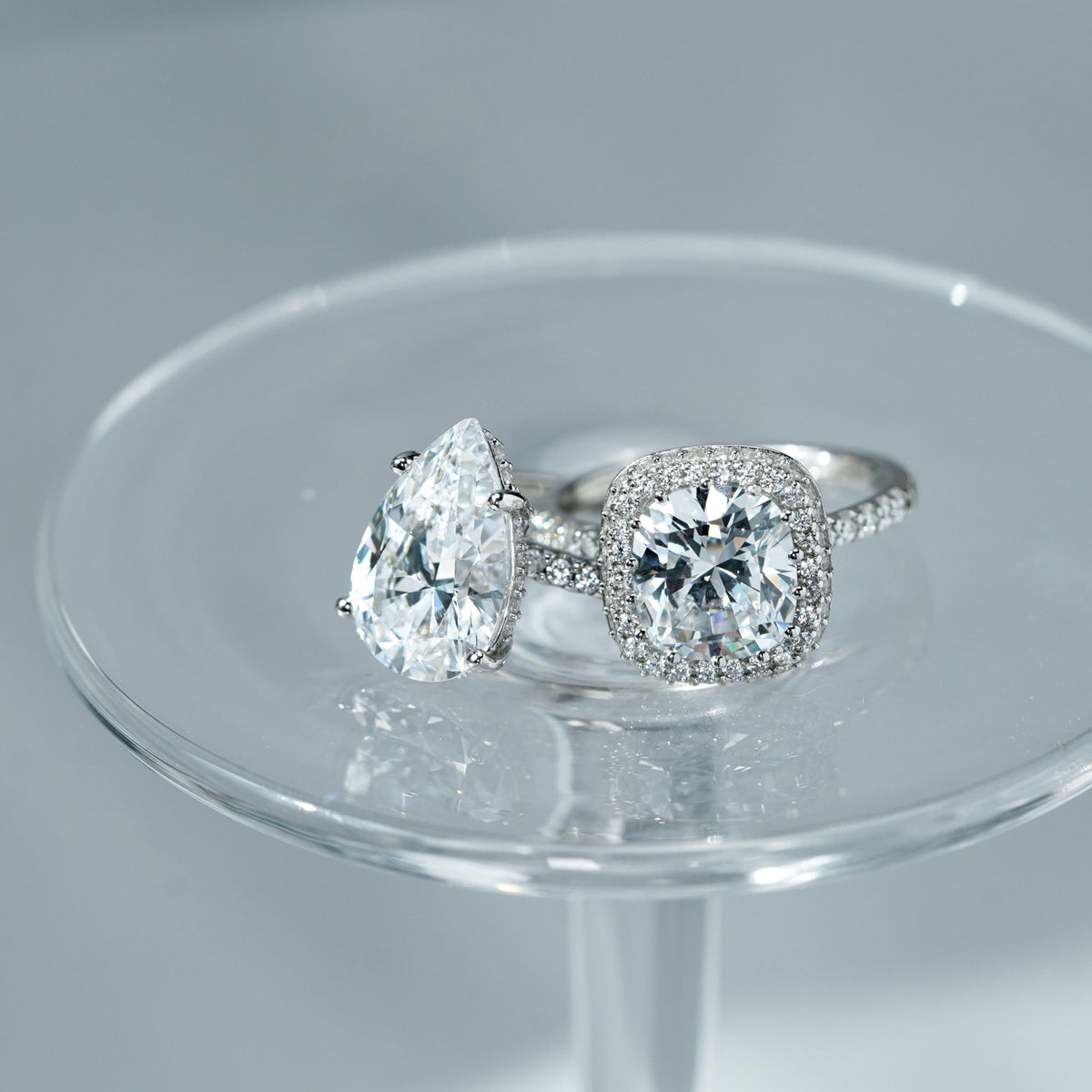Cubic Zirconia Pear Cut Engagement Ring