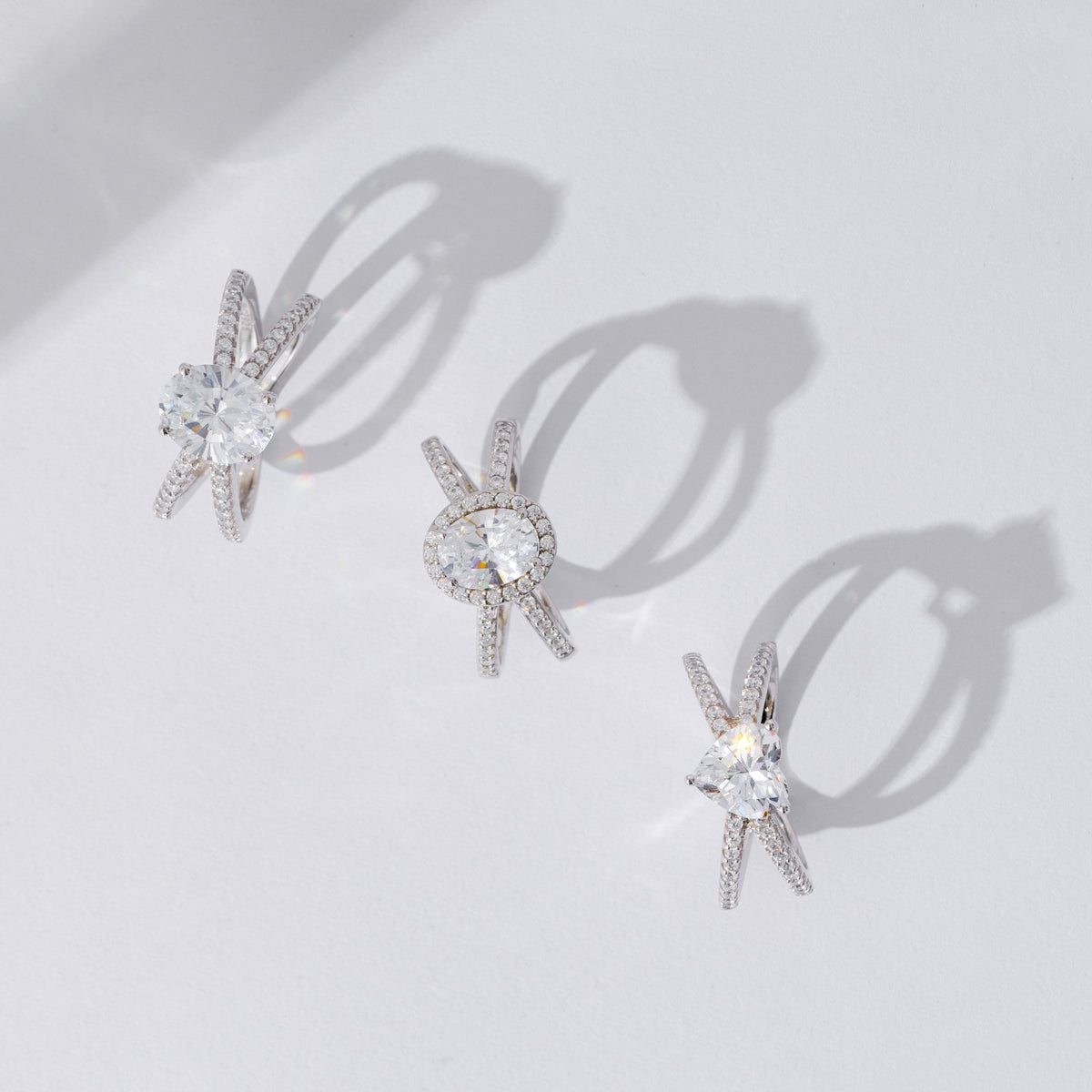 X Split Shank Solitaire Ring