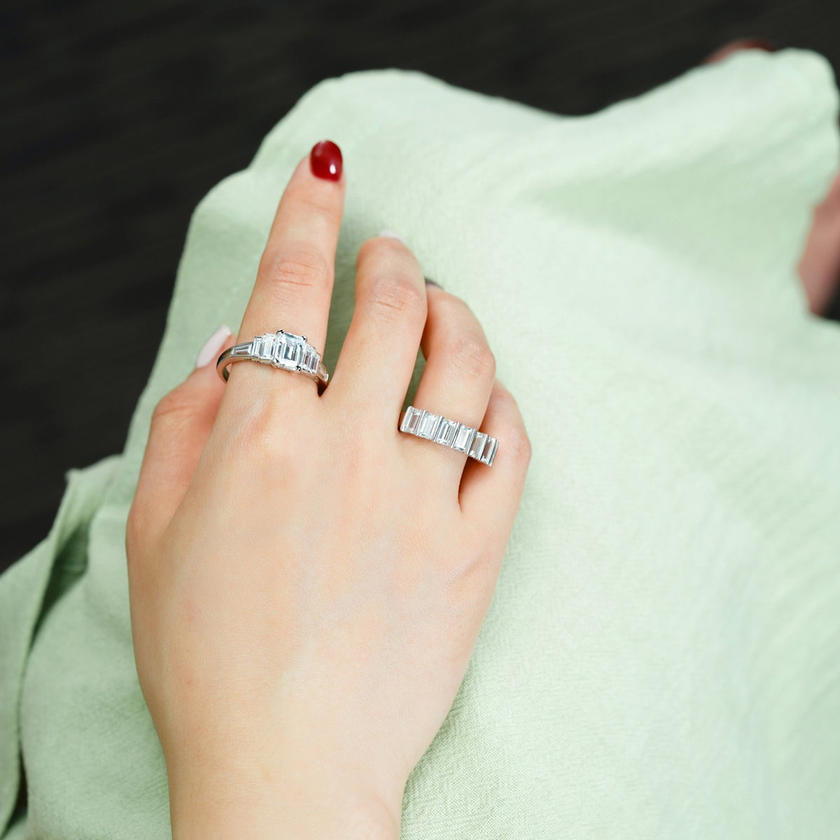 Tapered Emerald Cut Ring
