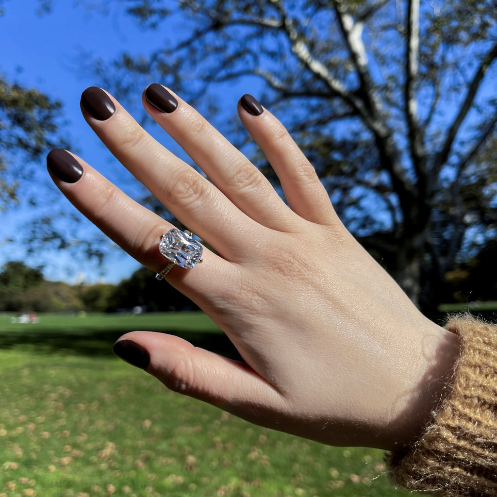 Cathedral Emerald Cut Cocktail Ring