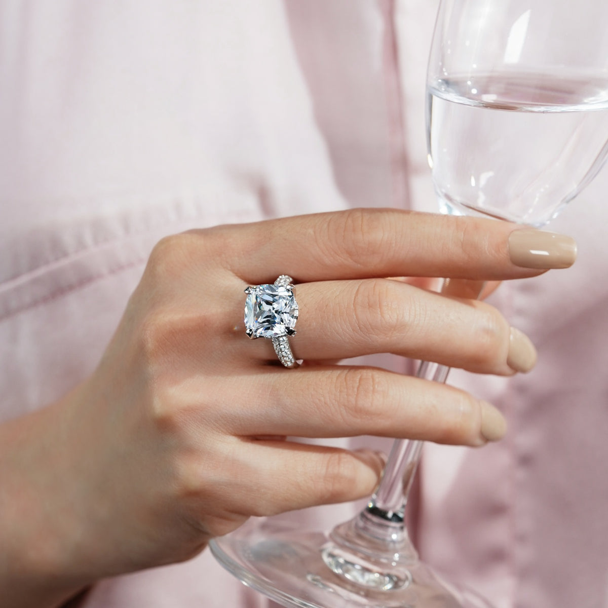 Fancy Gallery Cushion Cocktail Ring