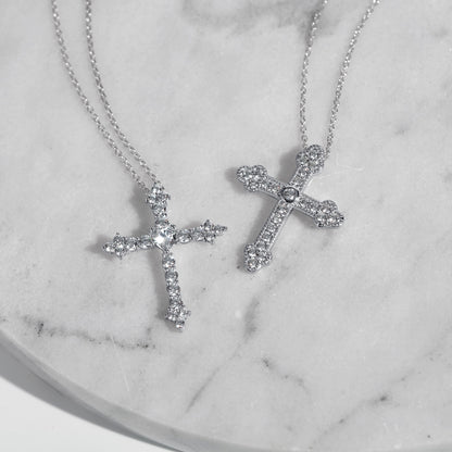 Cross & Heart Pendant Necklace