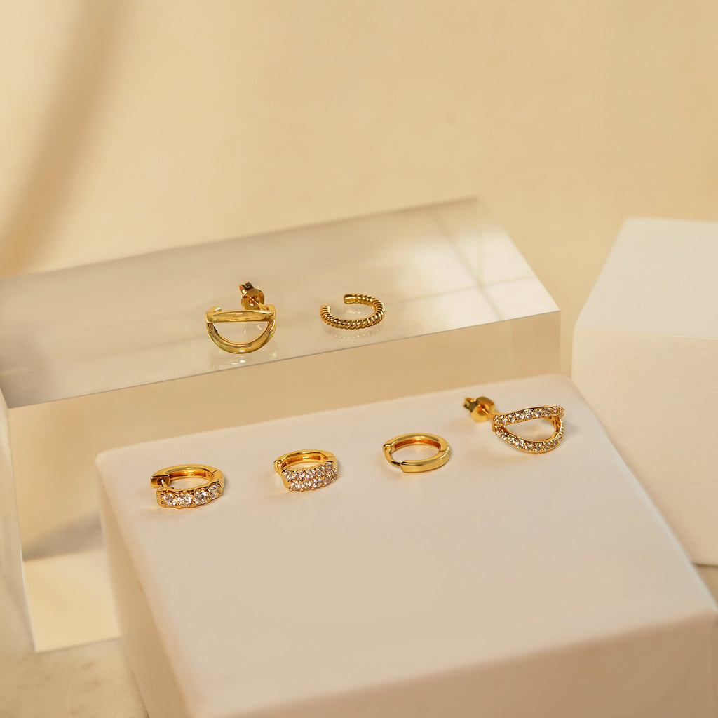 Pavé Duo Hoop Earrings