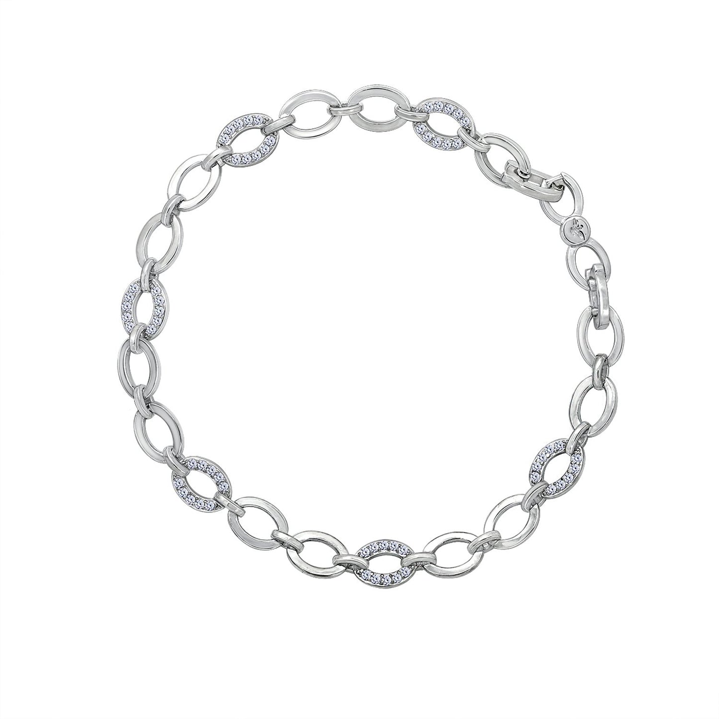Alternating Pave-Linked Chain Bracelet
