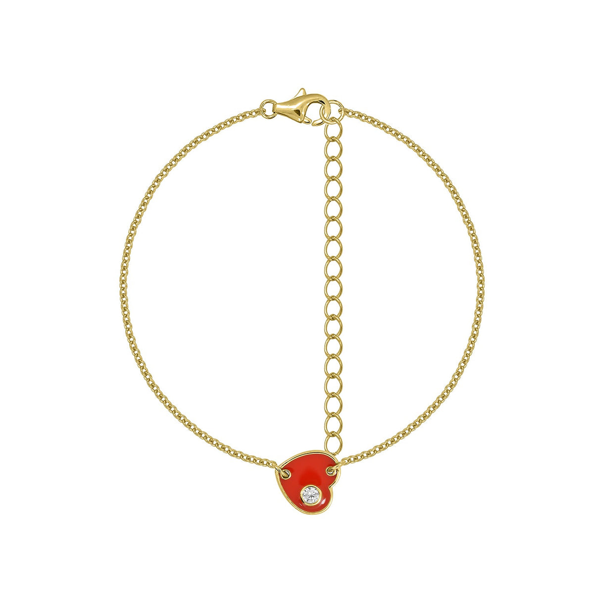 Red Enamel Heart Bracelet