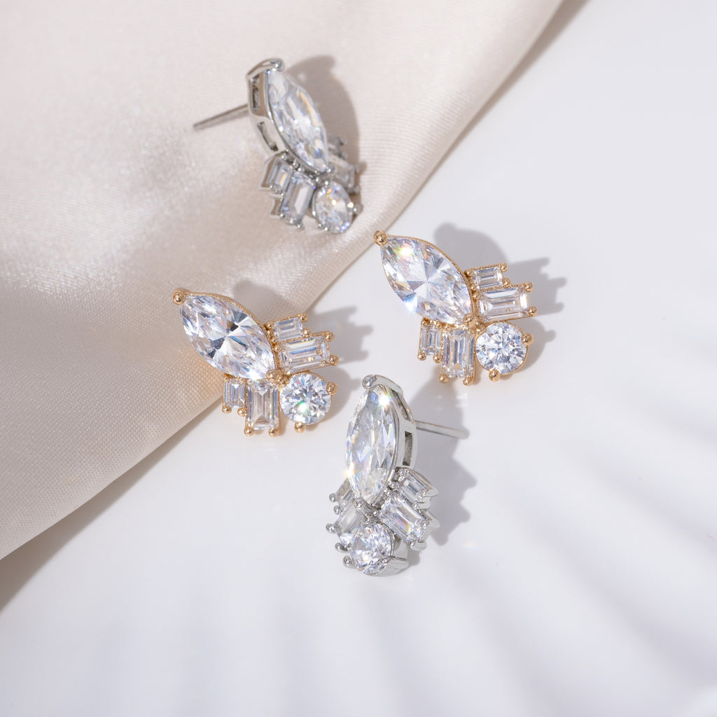 Multi-shape Drop Stud Earrings