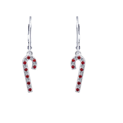 Candy Cane Christmas Leverback Earrings