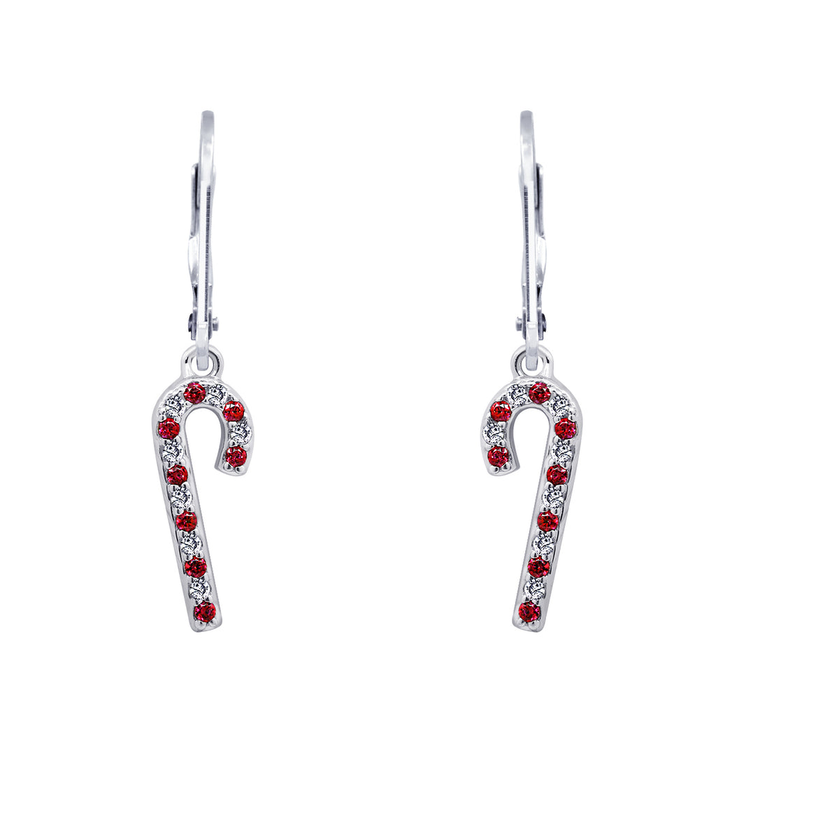 Candy Cane Christmas Leverback Earrings