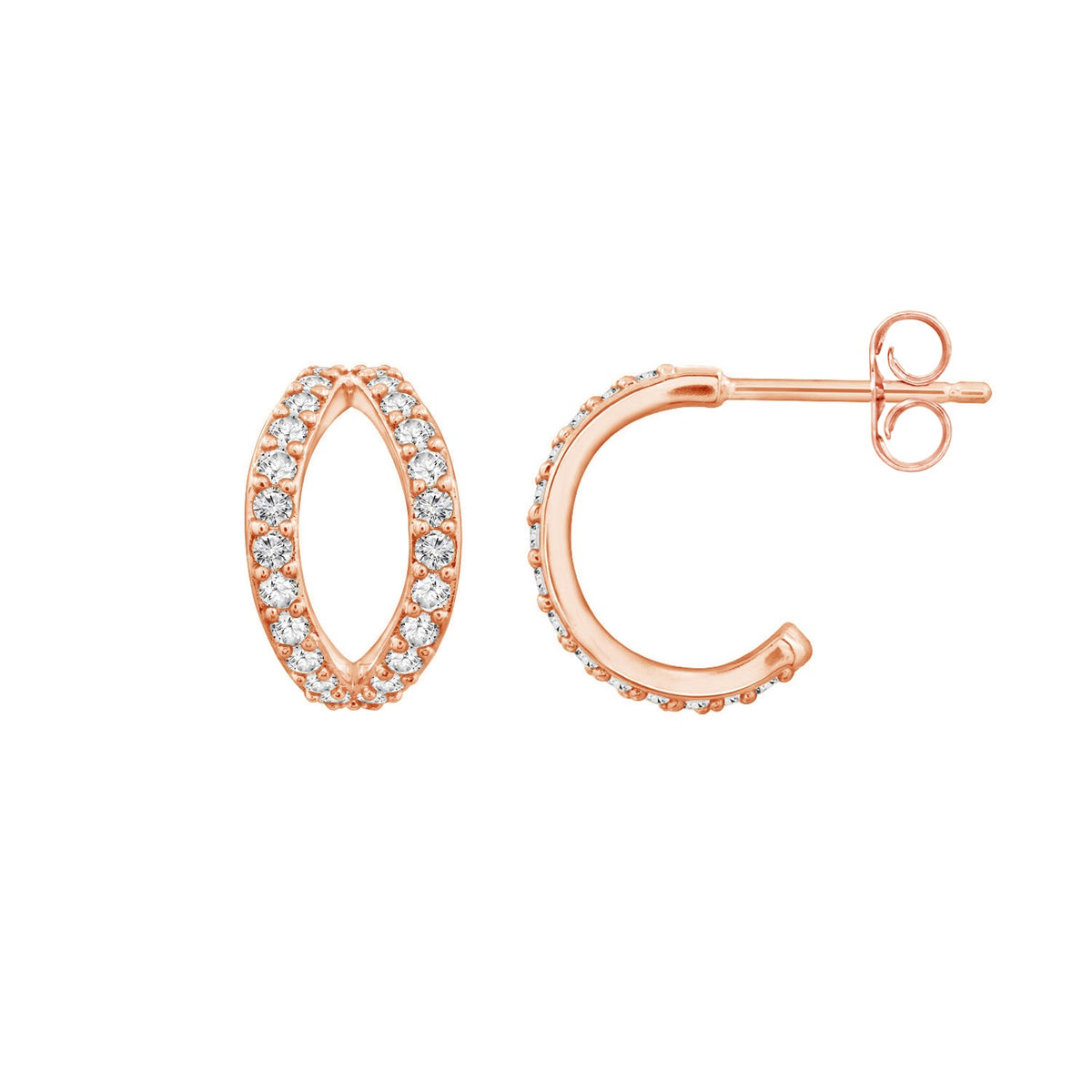 Pavé Duo Hoop Earrings