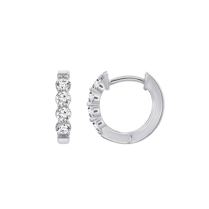 Different Size Pave Hoop Earrings