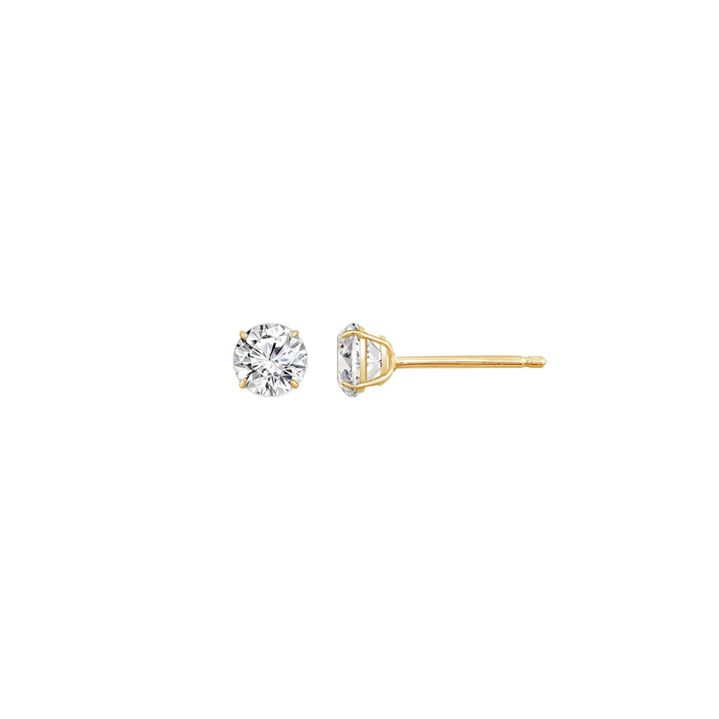 10K Solid Gold Solitaire Earrings
