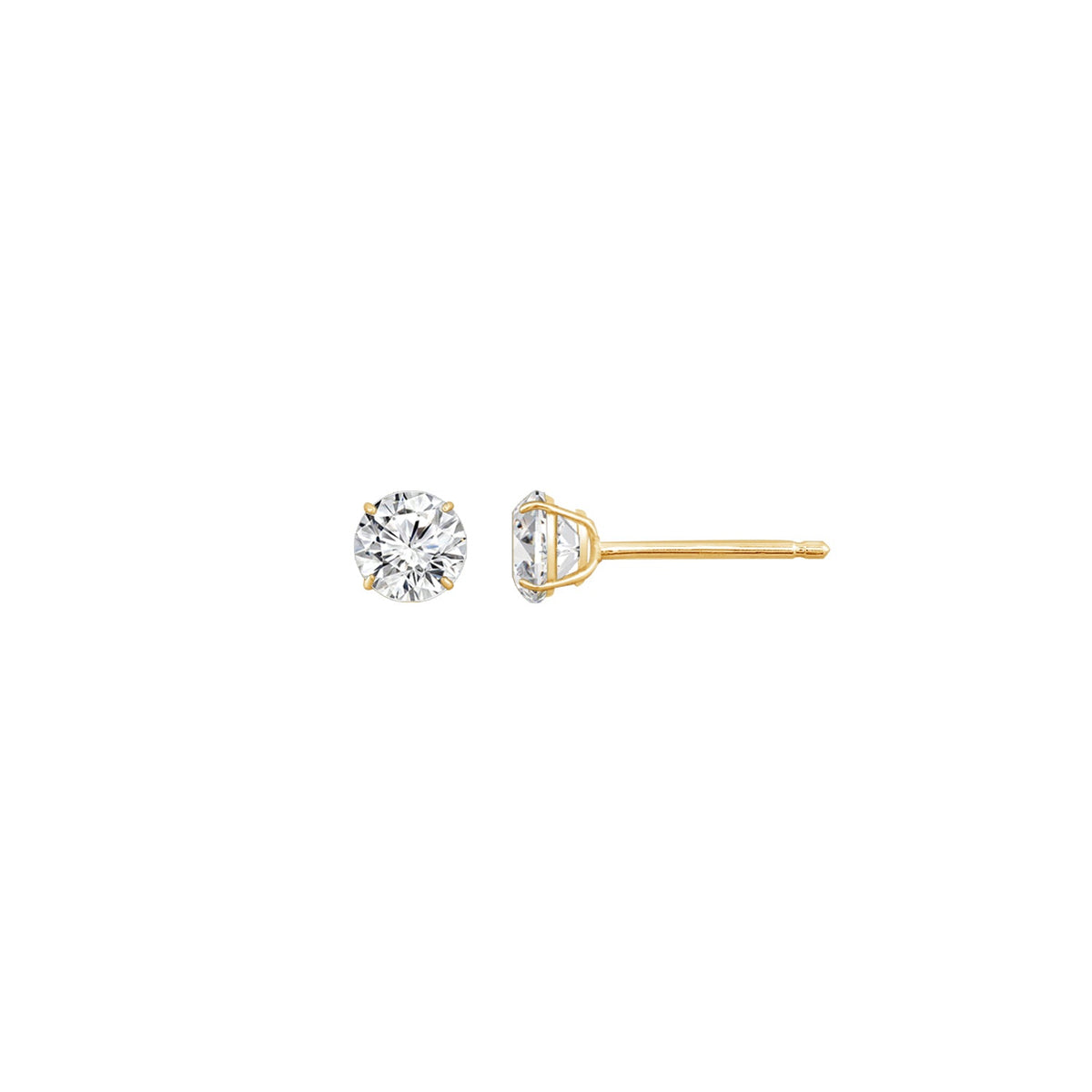 10K Solid Gold Solitaire Earrings