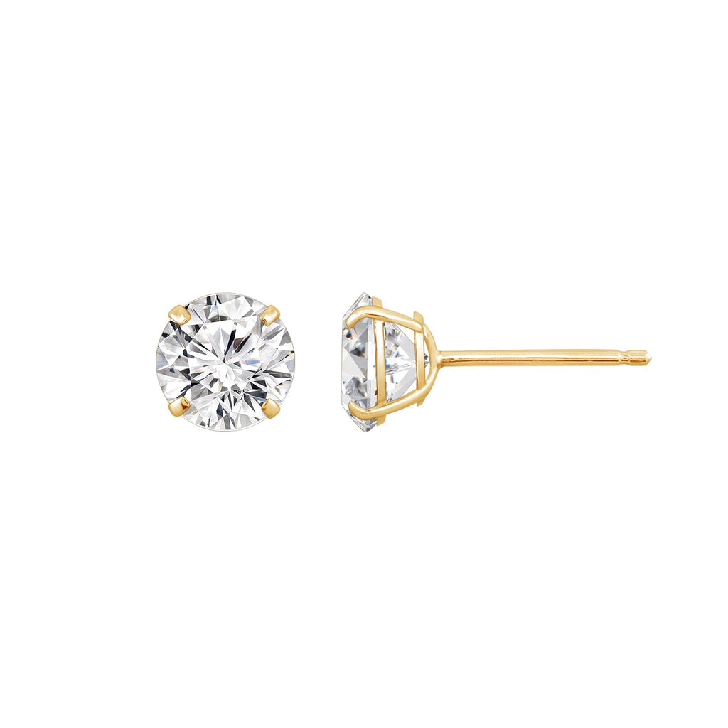 10K Solid Gold Solitaire Earrings