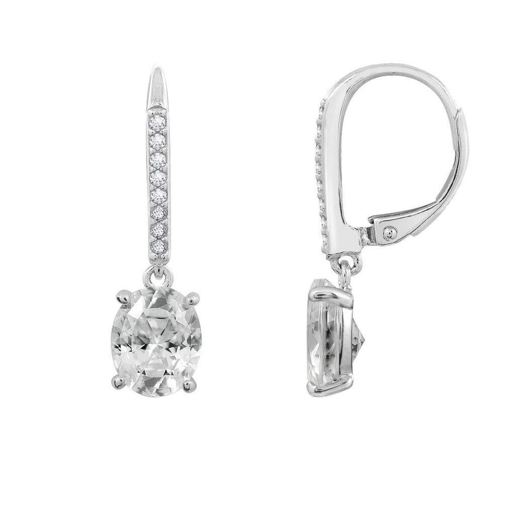Oval Dangle Leverback Earrings