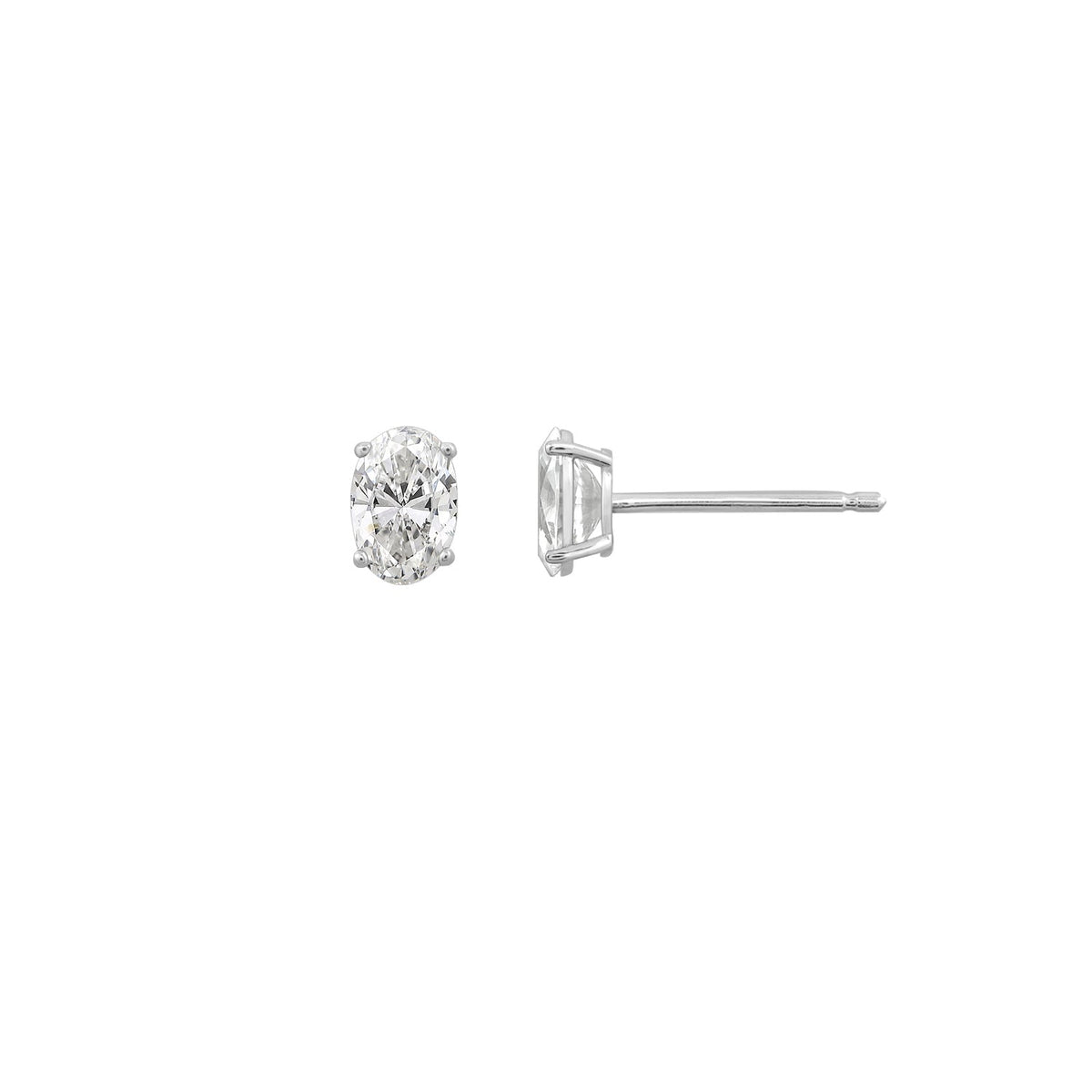 14K Solid Gold Solitaire Earrings
